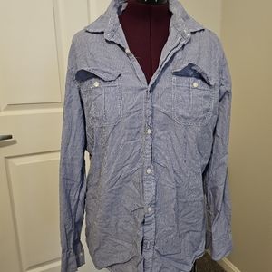 Sonoma shirt blue and white stripes Large